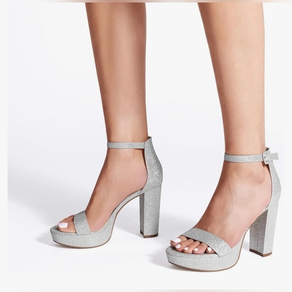 Dream Pairs Shoes - Dream Pairs Silver Block Heel Sandals #651